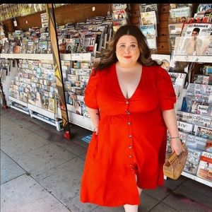 Red Button Up Dress
